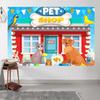 10x6.5ft Pet Shop Backdrop Cartoon Cats Dogs Birds Shop Photography Background Boys Girls 1st Birthday Party Decoration School Play Wallpaper Photo Booth Props view 4
