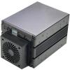 DirectNine Basics Zhenloong 4-Bay Hard Drive cage Support 3.5"/2.5" SAS and SATA3 or U.2 NVMe SSD hot swappable Storage modules occupying 3x5.25 Optical Drive Positions in The Chassis SFF8643 and SFF8654*2 view 2