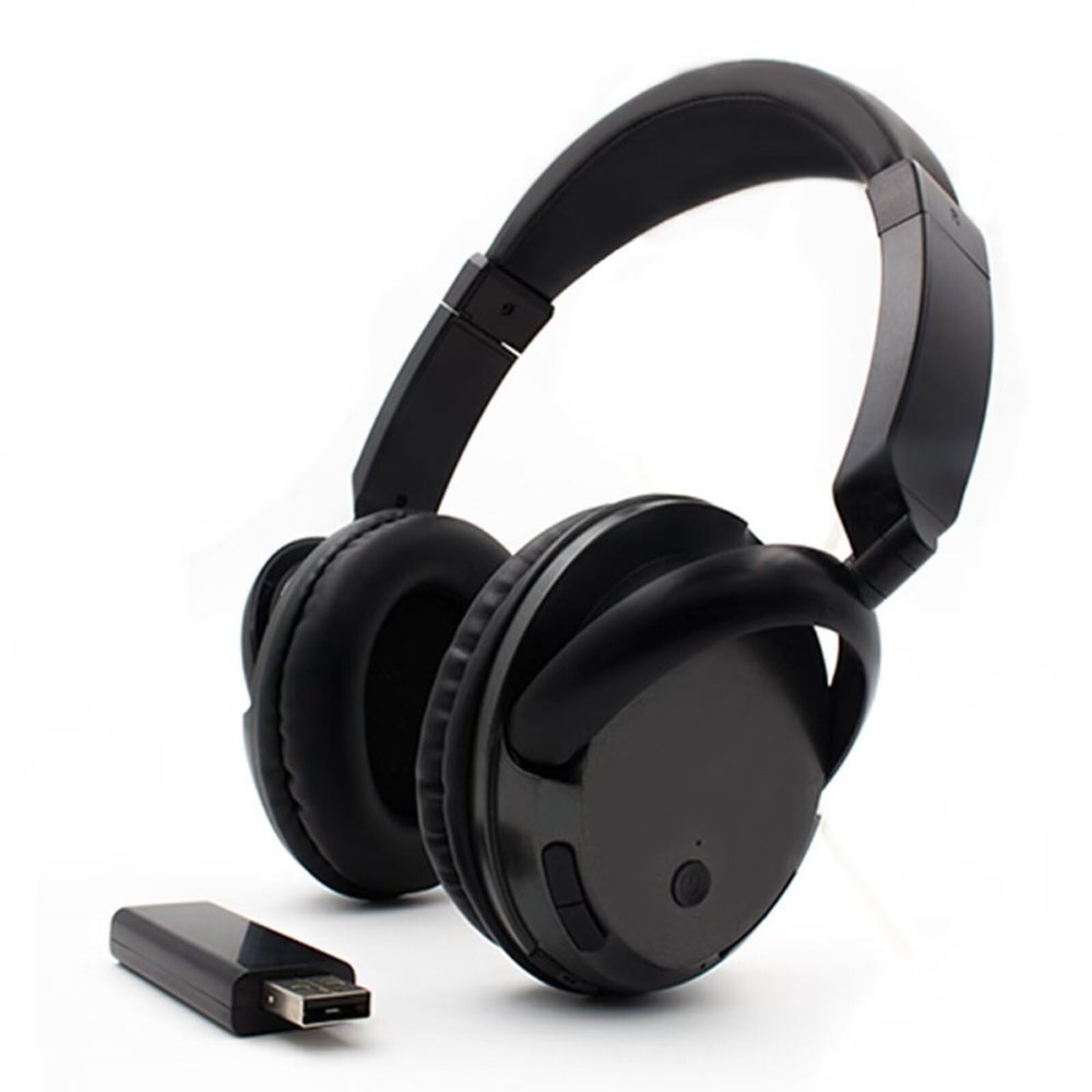 BVAZTVP Comfortable Portable Multifunction TV Headphones,Hi-fi Stereo Over Ear Wireless Headset with FM 3.5mm Audio,2.4GHz Transmitter,RCA and 3.5mm Stereo Adapter