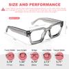 JFXQDR Blue Light Blocking Glasses for Women Men, Trendy Thick Glasses Anti Eyestrain & UV Glare RF6210 (Smoke Grey Chunky Frame) view 3