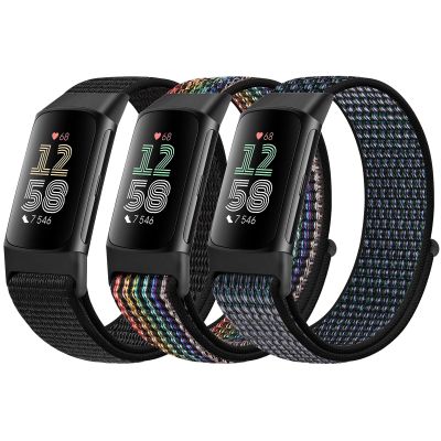 AVOD Sport Loop Nylon Watch Bands Compatible with Fitbit Charge 6/Charge 5 for Women Men, Adjustable Breathable Replacement Soft Nylon Loop Wristband for Fitbit Charge 6/Fitbit Charge 5