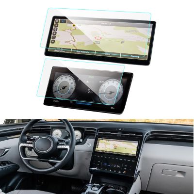 LUWU Screen Protector for 2022 2023 2024 Hyundai Tucson (Limited/N Line/SEL/XRT) 10.25-inch 2024 Hyundai Tucson Accessories 2024 Tucson Touchscreen Tempered Glass 9H Navigation Protective Film 2PCS