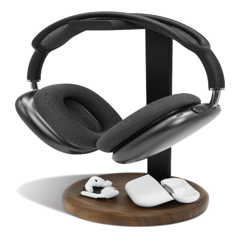 GEVO Headphone Stand for Desk - Wooden Headset Stand for Desk - Wooden Headphone Holder with Airpods Max and More