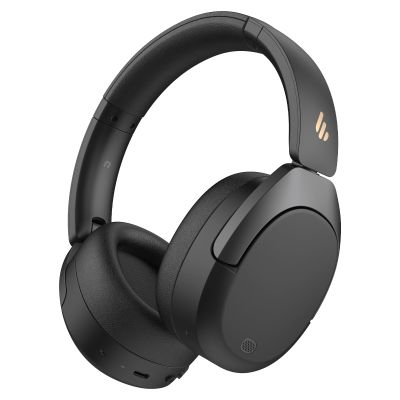 Edifier W830NB Active Noise Cancelling Wireless Over-Ear Headphones, Foldable Lightweight Bluetooth Headset with Hi-Res Audio, Dual Device Connection, 94 Hours Playtime Fast Charging - Black