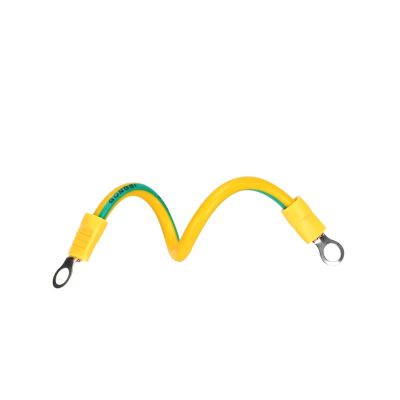 5pcs Yellow-Green Photovoltaic Ground Cable Bridge Soft Copper Cable Distribution Box Machine Room Connection Cable 2.5/4/6 Square(Color:4mm square-120mm,Size:Hole 6mm)