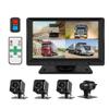 VSYSTO 4CH Backup Camera, 7'' Monitor 1/2/3/4 Split Screen Display Truck Dash Cam Vehicle DVR 720P Front & Sides & Rear Camera Infrared Night Vision Lens for Semi Trailer Van Tractor RV (Black-X7H) view 1