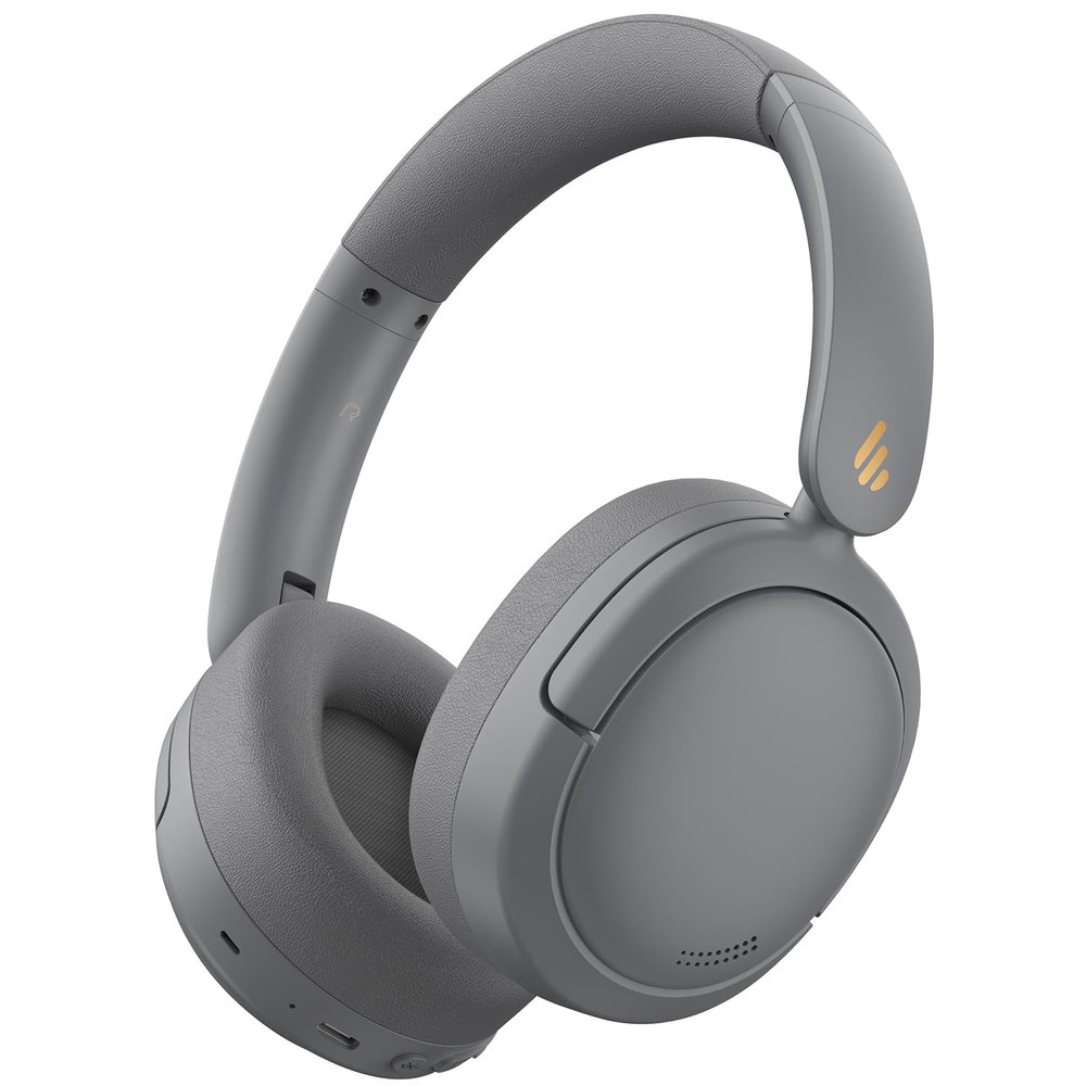 Edifier -44dB Hybrid Active Noise Cancelling Headphones, Wireless Over Ear Headphones with Bluetooth 5.4, Hi-Res Audio, AI Clear Call, Custom EQ via App, Foldable Design, 253g Comfort - Grey