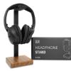 GEVO Headphone Stand for Desk - Wooden Headset Stand for Desk - Wooden Headphone Holder with Airpods Max and More(Square) view 1