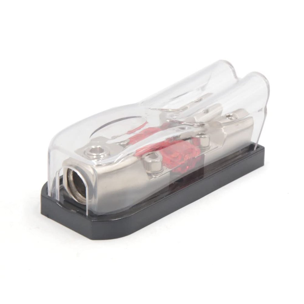 ELRFSQSZF 1 in 2 Out 100A Car Stereo Audio SpeakerMini ANL Fuse Holder Distribution Block