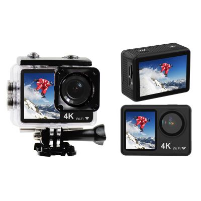 Andoer 4K 30FPS Action Camera 16MP WiFi Sports Camera 160Wide Angle Lens Dual Screen 30M/98ft Waterproof with Waterproof Housing Mounting Accessories Kit for Diving Surfing Skiing Cycling