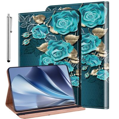 ALILANG Case for Samsung Galaxy Tab S2 9.7" 2015 Case (SM-T810/T815/T813) with Stylus, Shockproof Folding Stand Cover for Galaxy Tab S2 Case-Blue Rose