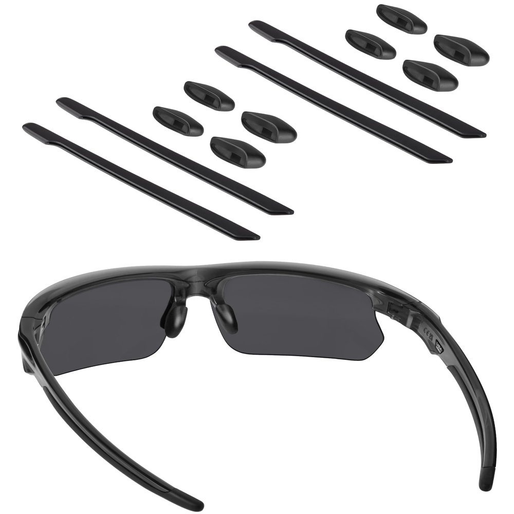 BLAZERBUCK Sock Kits Earsocks & Nosepieces for Oakley Bisphaera OO9400 Sunglasses - Black + Black