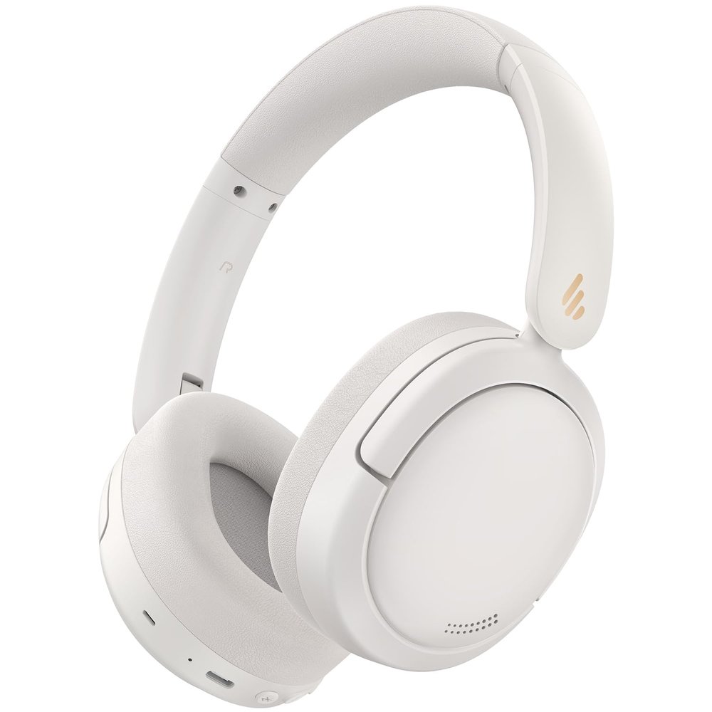 Edifier -44dB Hybrid Active Noise Cancelling Headphones, Wireless Over Ear Headphones with Bluetooth 5.4, Hi-Res Audio, AI Clear Call, Custom EQ via App, Foldable Design, 253g Comfort White