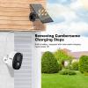 EVERSECU 2K 3MP Solar-Powered Wireless Security Camera Support Pairing Via Bluetooth, Outdoor WiFi Home CCTV Bullet Camera, Spotlight, PIR Motion Detection, 2-Way Audio, Compatible with Alexa(4pack) view 2