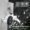 EVERSECU 2K 3MP Solar-Powered Wireless Security Camera Support Pairing Via Bluetooth, Outdoor WiFi Home CCTV Bullet Camera, Spotlight, PIR Motion Detection, 2-Way Audio, Compatible with Alexa(4pack) view 4