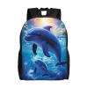 RLDOBOFE Backpack Travel Casual Daypack for Men Women Cute Dolphins Laptop Backpack Lightweight Double Shoulder Bag for Work Hiking view 1