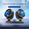Car Double-head Cooling Fan Air Conditioner 360 Degree Rotation Two-speed Adjustable For SUV RVsTruck Boat Home Cooling Fan Pc Usb Silents Led Replacements For Rooms Extension Laptop With Plug view 3