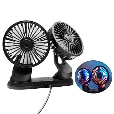 Car Double-head Cooling Fan Air Conditioner 360 Degree Rotation Three-speed Adjustable For SUV RVsTruck Boat Home Cooling Fan Pc Usb Silents Led Replacements For Rooms Extension Laptop With Air