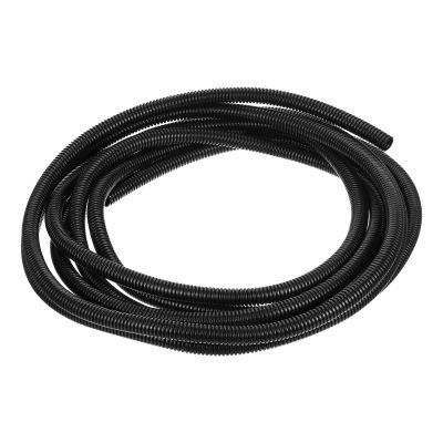 uxcell 3/8 Inch x 16.4 Ft Split Wire Loom Tubing, Guard Convoluted Flex, Protective Split Cable Conduit, Flexible Wire Protector Tubing, Electrical Cord Cover,Black
