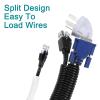 uxcell 3/8 Inch x 16.4 Ft Split Wire Loom Tubing, Guard Convoluted Flex, Protective Split Cable Conduit, Flexible Wire Protector Tubing, Electrical Cord Cover,Black view 3