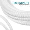 uxcell 1/2 Inch x 25 Ft Split Wire Loom Tubing, Guard Convoluted Flex, Protective Split Cable Conduit, Flexible Wire Protector Tubing, Electrical Cord Cover,White view 3
