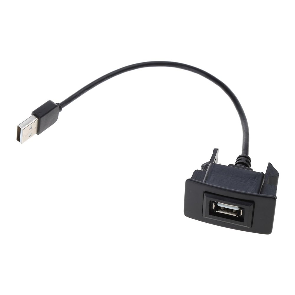 JzcsdkSIL USB Square Dashboard Mount 25cm 9.8'' USB Extension Mount Panel Mount Cable for Car Boats USB Dashboard Port