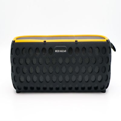 APOLO 12 Solar Bluetooth Speaker  Portable Wireless Outdoor Speaker with Flashlight, Waterproof IPX5, Shockproof, Hands-Free Calling  Ideal for Camping, Hiking, Travel (Orange and Black)
