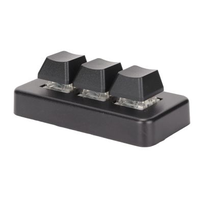 Akozon 3 Key Keypad, RGB Backlit USB Interface Mini Mechanical Programmable Macro Keypad - Ideal for Computer Gaming (Black)