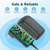 15V 2A 1.5A Power Supply with 10 Interchangeable DC Plug 15 Volt Charger 2000mA 30W Max Regulated Switching AC to DC Cord Adapter 100V - 240V Input Adaptor US Wall Plug view 3