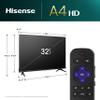 Hisense 32-Inch Class A4 Series HD 720p Smart Roku TV with Alexa Compatibility (32A4HNR) - Dolby Audio, Slim Bezel Design, Google Assistant view 3