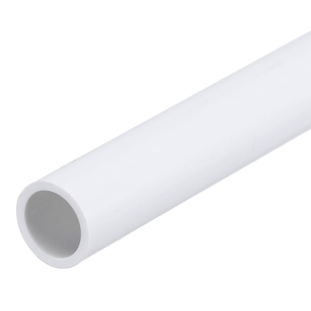 MECCANIXITY PVC Rigid Tube Round Pipe Tubing Hardware Tubing 7mm ID 9mm OD 8" Length White High Impact for Water Pipe, Crafts