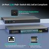 24 Port 2.5G PoE Switch Unmanaged with 24 Port 2.5Gb Base-T PoE+@400W + 2 x 10G SFP+ Uplink, NICGIGA 26 Port 2.5Gbe IEEE802.3af/at Power Over Ethernet Switch, Support WiFi6 AP, NAS, 4K PoE Camera NVR. view 2