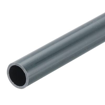 MECCANIXITY PVC Rigid Tube Round Pipe Tubing Hardware Tubing 8mm ID 10mm OD 8" Length Dark Grey High Impact for Water Pipe, Crafts