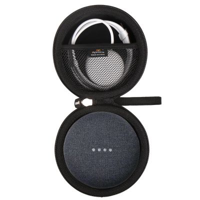 Aproca Black Portable Storage Hard Case, for Google Nest Mini 2nd Generation Smart Speaker and Accessories
