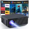 Wielio Projector with WIFI and Bluetooth, 15000L Portable Outdoor Movie Projector Compatible with Android/iOS/Windows/TV Stick/HDMI/USB(Grey), black view 1