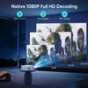 Wielio Projector with WIFI and Bluetooth, 15000L Portable Outdoor Movie Projector Compatible with Android/iOS/Windows/TV Stick/HDMI/USB(Grey), black view 2