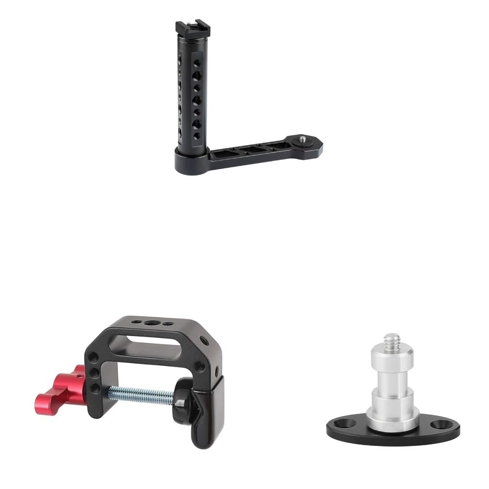 CAMVATE Universal L Bracket Handle + C-Clamp + 1/4"-20 Thread Screw Connector