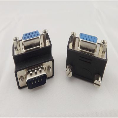 10 Right Angle 90 Degree DB9pin DB9 RS232 Male to Female Extension Cable Adapter