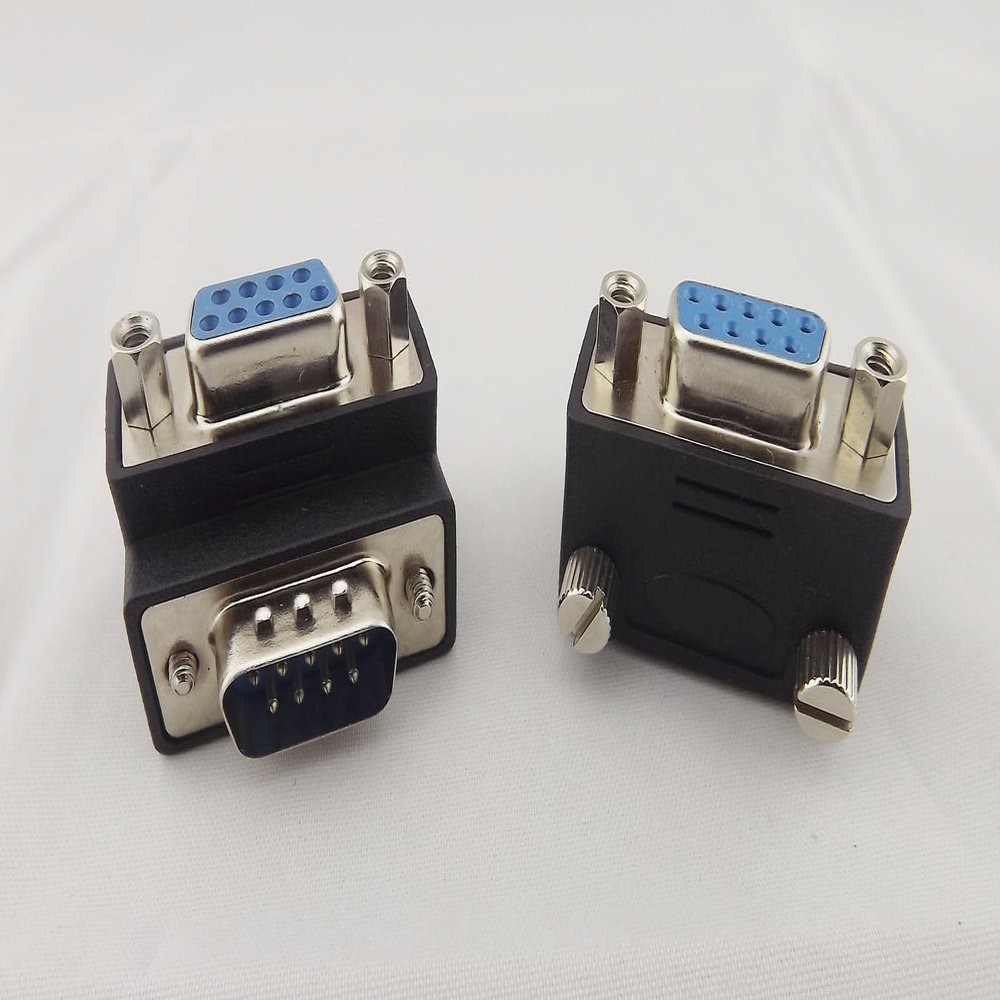 10 Right Angle 90 Degree DB9pin DB9 RS232 Male to Female Extension Cable Adapter