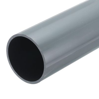 MECCANIXITY 2 3/8 Inch PVC Rigid Tube Round Pipe Tubing Hardware Tubing 54.8mm ID 60mm OD 8" Length Light Grey High Impact for Water Pipe, Crafts