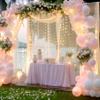 10ft x 10ft Ivory Tulle Photo Backdrop Curtain with Lights String for Parties Wedding Sheer Ivory Curtain Backdrop for Birthday Party Bridal Shower Photo Booth Photography Background Decorations view 3