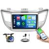 2+64GB for Hyundai Tucson Car Stereo 2015 2016 2017 2018, 9 Android 15 Touchscreen with Wireless CarPlay & Android Auto, Upgrade Radio Bluetooth GPS WiFi SWC Dual USB EQ 26UI view 1