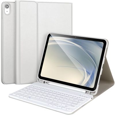 AHYWTAN for iPad 11/10th Generation Case with Keyboard,Detachable Bluetooth Keyboard case for iPad A16 2025 11 inch/10th Gen 2022 10.9 with Pencil Holder, Square Keycaps,Grey