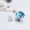 CHMADO Crystal Door knobs,4 Pieces Door Knobs Crystal Aluminum Alloy Knobs Round Base Shaped Knob Drawer Pull Handle Furniture Wardrobe Cupboard Dresser Pale Blue. view 4