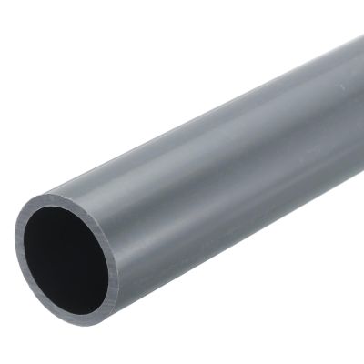 MECCANIXITY 1.5 Inch PVC Rigid Tube Round Pipe Tubing Hardware Tubing 31.6mm ID 38mm OD 8" Length Light Grey High Impact for Water Pipe, Crafts