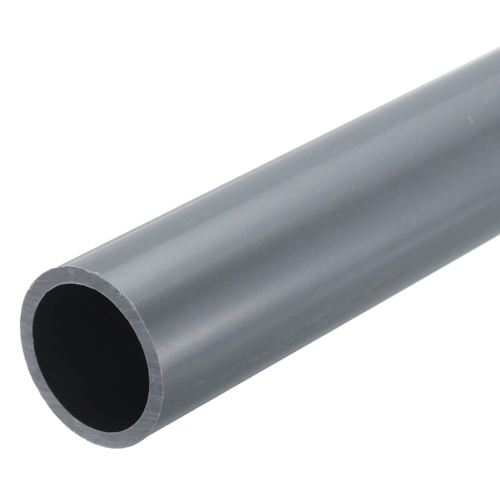 MECCANIXITY 1.5 Inch PVC Rigid Tube Round Pipe Tubing Hardware Tubing 31.6mm ID 38mm OD 8" Length Light Grey High Impact for Water Pipe, Crafts