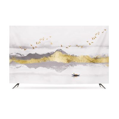 32/55/86Inches TV Cover Dust Proof TV Screen Protector For LCD LED Chinese Ink Wash Landscape Painting TV Dust Cover Indoor Suitable For Desktop And Wall-mounted Tvs(Size:45in,Color:A)