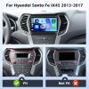 8Core 6+128G Car Radio for Hyundai Santa Fe IX45 2013-2017:Android 15 Car Stereo with Wireless Carplay Android Auto, 9'' IPS 1280 * 720 Touch Screen Bluetooth 5.0 Radio for Santa Fe with DSP GPS view 2