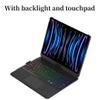 kaidisen 360 Rotatable Keyboard for iPad Pro 11 inch (M5/M4, 2025/2024) 7 Color Backlight Foldable Backlit Keyboard Case with Touchpad 360 Rotating,Black view 3