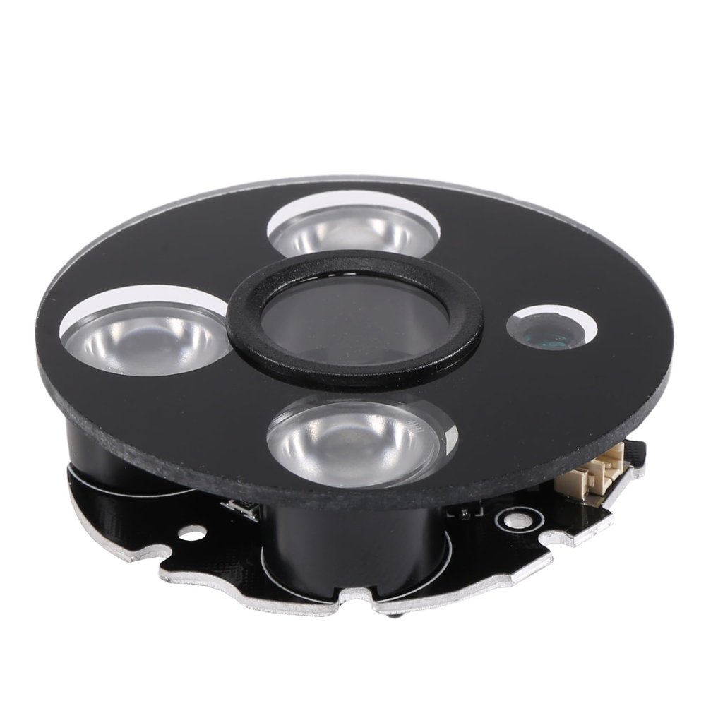 Kqcibz 3 Array IR led Spot Light Infrared 3X IR LED Board for CCTV Cameras Night Vision (53mm Diameter), black & white, 149244